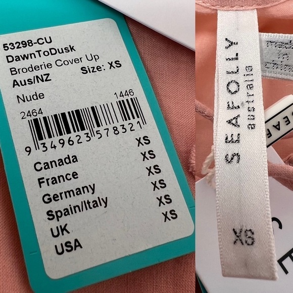 NEW Seafolly Dawn To Dusk Broderie Cover Up Dress Soft Pink XS NWT Eyelet Lace - Picture 11 of 14